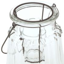 Article Lanterne en verre avec anse verre clair Ø14cm H18cm
