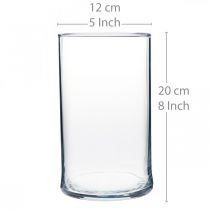 Article Vase en verre cylindrique transparent Ø12cm H20cm