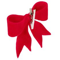 Article Lot de 4 nœuds rouges décoratifs avec clip en textile 11 cm