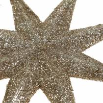 Article étoile déco Glitter Champagne 10cm 12pcs