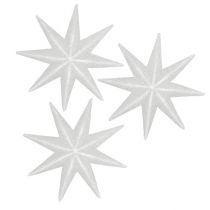 Article Étoile scintillante blanche 10cm 12pcs