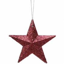 Article Étoiles décoratives pailletées roses - Lot de 18, 9,5 et 5 cm