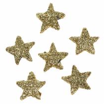 Article Étoiles pailletées dorées 1,5cm 144 pcs