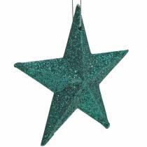 Article Ensemble d&#39;étoiles scintillantes déco cintre et décoration scatter émeraude, vert clair 9cm/5cm 18 pièces