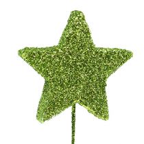 Étoiles scintillantes sur le fil vert 5cm 48pcs
