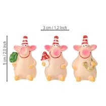 Article Décoration Cochon Porte-Bonheur Cochon avec Porte-Bonheur 5cm 6pcs