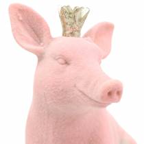 Set de figurines décoratives cochon porte-bonheur avec couronne dorée 12 × 7 × 13cm / 9,2 × 5,5 × 10cm 2pcs