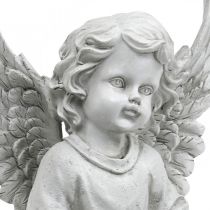 Tombe Ange Ange Figure Bain D&#39;oiseau Décoration Tombe H26cm