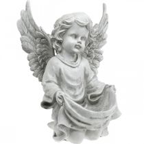 Tombe Ange Ange Figure Bain D&#39;oiseau Décoration Tombe H26cm
