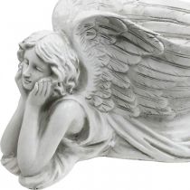 Ange funéraire avec bol à plantes Ange bain d&#39;oiseau couché 39×18×18cm