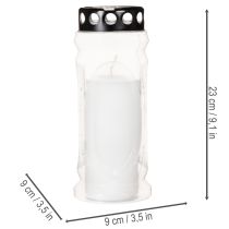 Article Bougie en cire blanche avec couvercle noir 23 cm