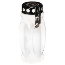Article Bougie en cire blanche avec couvercle noir 23 cm