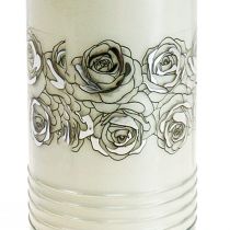 Article Bougies funéraires roses blanches lumière de deuil Ø7cm H23.5cm 100h 2pcs