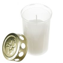 Article Bougies funéraires or blanc Ø5,5cm H11,5cm 24 heures 12 pcs