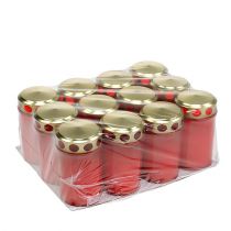 Article Lampe funéraire cylindrique rouge Ø6cm H10cm 12 pcs