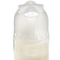 Article Bougie funéraire blanche brûleur hebdomadaire ICP compostable H24cm