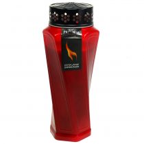 Lampe funéraire Plastique tourné Rouge Ø11cm H25cm
