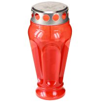 Article Bougies funéraires rouges, durée de combustion 18h, Ø9cm, H19cm, 4 pièces