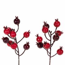 Article Branche de grenadier artificielle à tiges ramifiées, idéale pour la décoration de vases, 19 cm, lot de 4.
