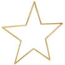 Article Grandes étoiles décoratives décoration pailletée dorée à suspendre 24cm 6 pcs