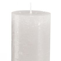 Article Grandes bougies en bâton gris clair couleur unie 50x300mm 4 pcs