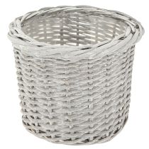 Article Panier à plantes avec doublure Blanc-gris 43/34/28cm Lot de 3
