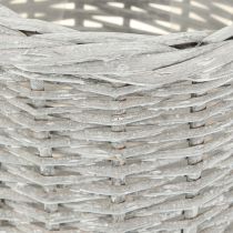 Article Grand panier à fleurs avec revêtement aluminium, blanc-gris, Ø43/34/28 cm, lot de 3