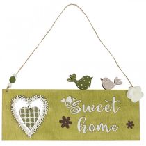 Article Décoration de fenêtre, décoration suspendue, panneau en bois « Sweet Home », 25 cm, lot de 2