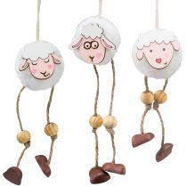 Article Décoration à suspendre décoration de printemps Pâques pendentif mouton 10cm 12pcs