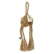 Article Décoration à suspendre décoration noeud en corde maritime avec coquillages Ø9cm 45cm