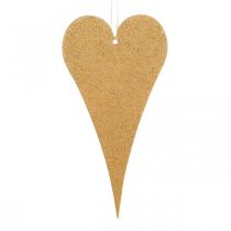 Article Décoration à suspendre fenêtre coeurs métal, coeurs déco à suspendre beige/jaune/orange H10cm 6pcs