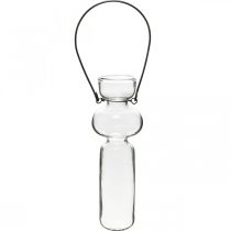 Mini vases en verre à suspendre déco verre avec cintre fil H14cm 4pcs