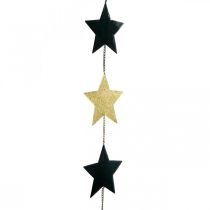 Décoration de Noël pendentif étoile or noir 5 étoiles 78cm