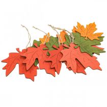 Article Pendentif déco automne feuilles de bois feuille d'érable 22cm 4pcs