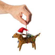 Article Set de 2 décorations en feutre, chiens teckels 16 cm, pour sapin de Noël