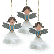 Figurines de décoration de Noël Décorations de sapin de Noël en bois 14,5x10cm 6pcs