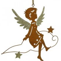 Suspension déco ange de Noël décoration métal rouille 15cm 6pcs