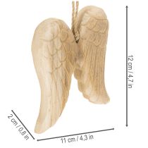 Article Décoration suspendue en bois en forme d’ailes d’ange 12 cm