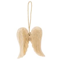 Article Décoration suspendue en bois en forme d’ailes d’ange 12 cm