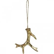 Article Pendentif de Noël décoration bois décorations d'arbre or 7,5 cm 6 pcs