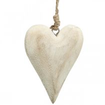 Article Coeur en bois, coeur décoratif à suspendre, décoration coeur H10cm 4 pcs