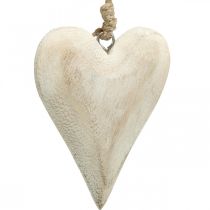 Article Coeur en bois, coeur décoratif à suspendre, décoration coeur H13cm 4 pcs