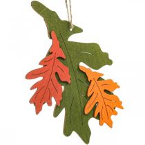 Pendentif déco automne feuilles de bois feuille de chêne 17cm 6pcs