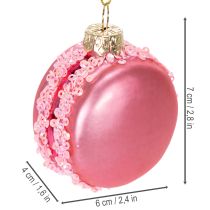 Article Décorations de Noël en verre, forme macaron, 6 cm, nuances pastel