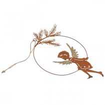 Article Anneau décoratif ange métal rouille décoration de Noël 23,5x16,5cm 3 pcs