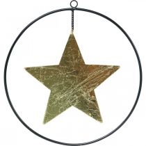 Décoration de Noël pendentif étoile or noir 12,5cm 3pcs