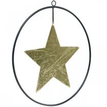 Décoration de Noël pendentif étoile doré noir 12,5cm 3pcs