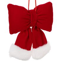 Article Ruban décoratif en flanelle rouge avec bordure en peluche 15 cm