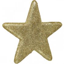 Article Décoration de Noël pendentif étoile paillettes dorées 18,5cm 4pcs