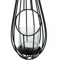 Lanterne à suspendre déco suspendue gouttes noir 52cm